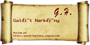 Galát Harkány névjegykártya
